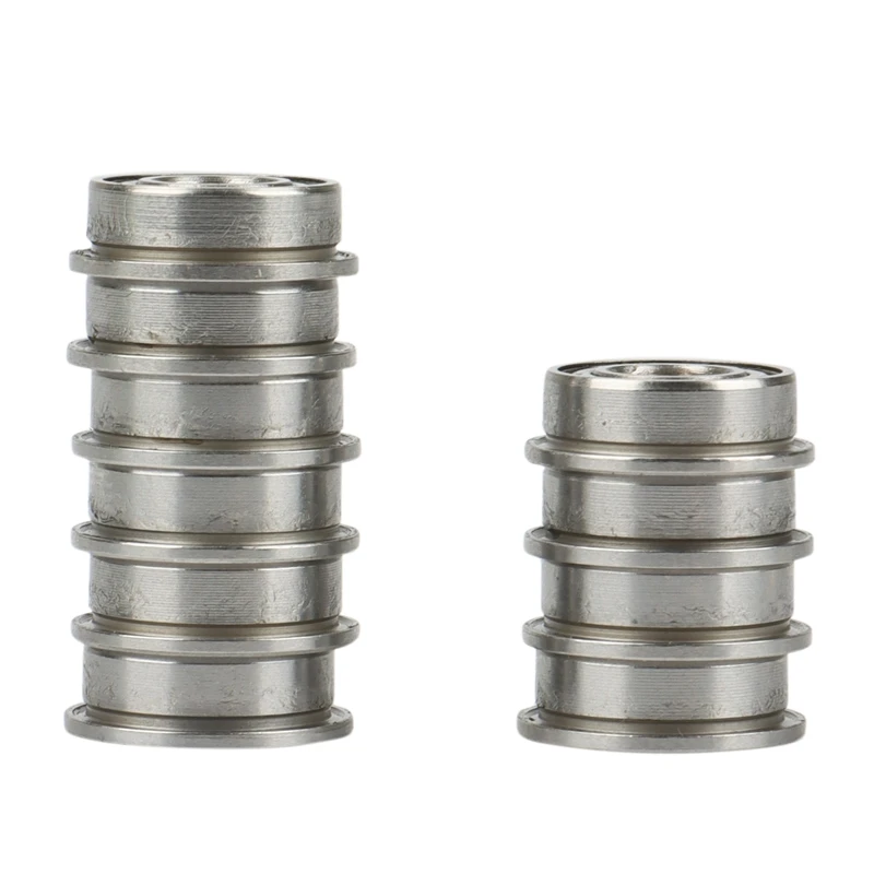 

New MF115ZZ Flanged Ball Bearing 5X11x4mm Shielded Chrome Steel Bearings 10Pcs