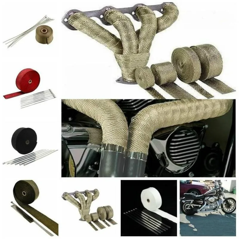 

High temperature resistant exhaust pipe wrapped with heat insulation cotton color banana head tape for automobile and motorcycle