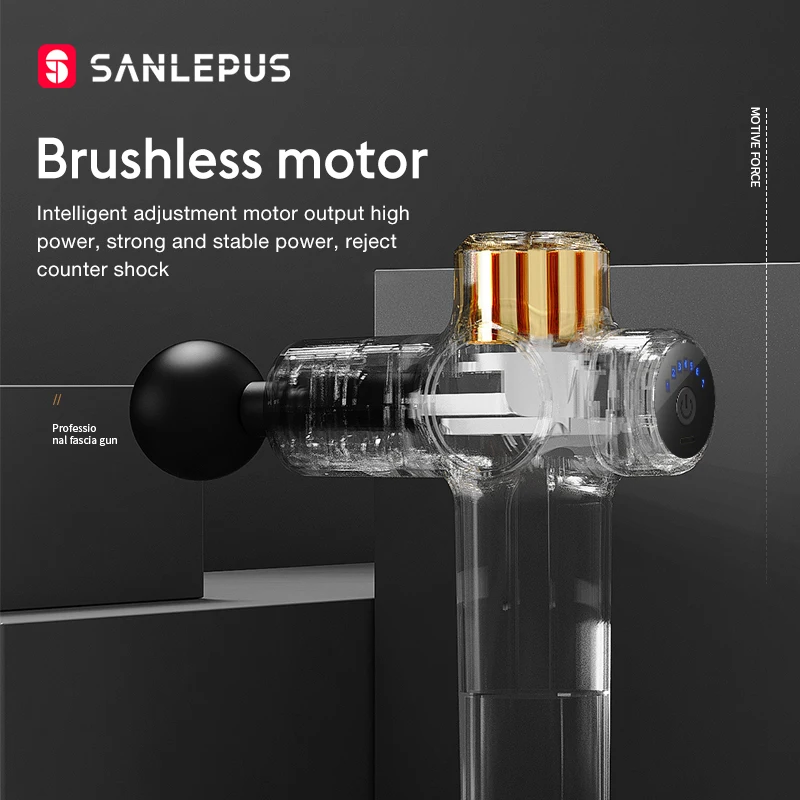 Портативный Массажный пистолет SANLEPUS с ЖК-экраном для тела плеч спины шеи |