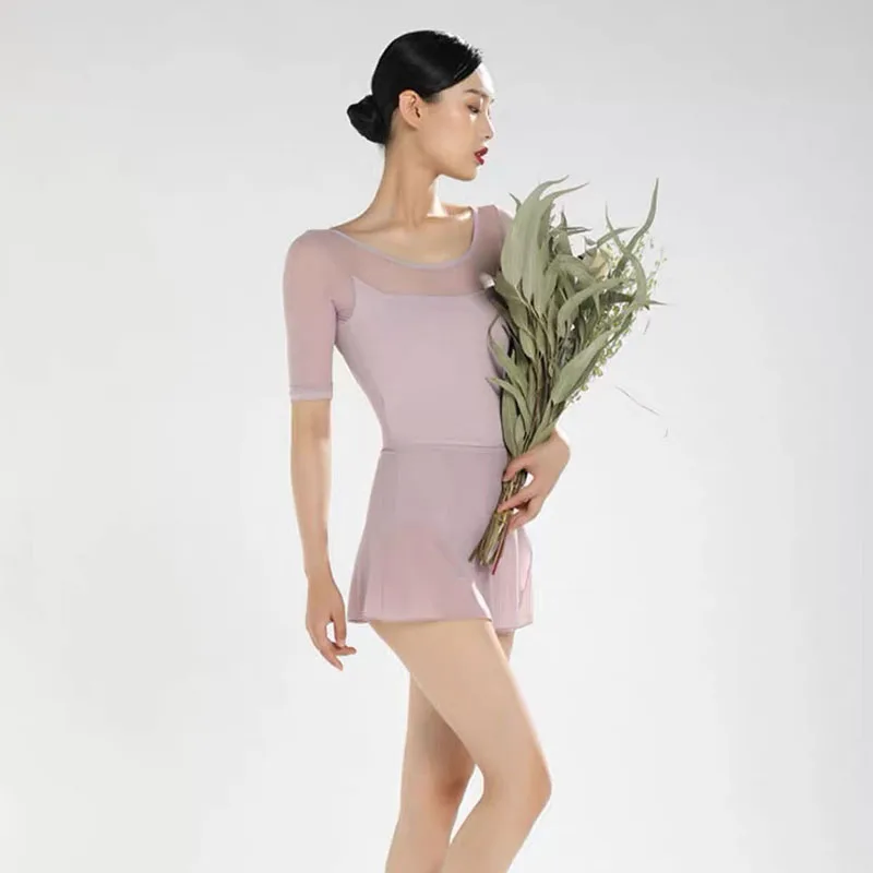 Балетное трико для женщин танцевальная одежда с V-образным вырезом и открытой