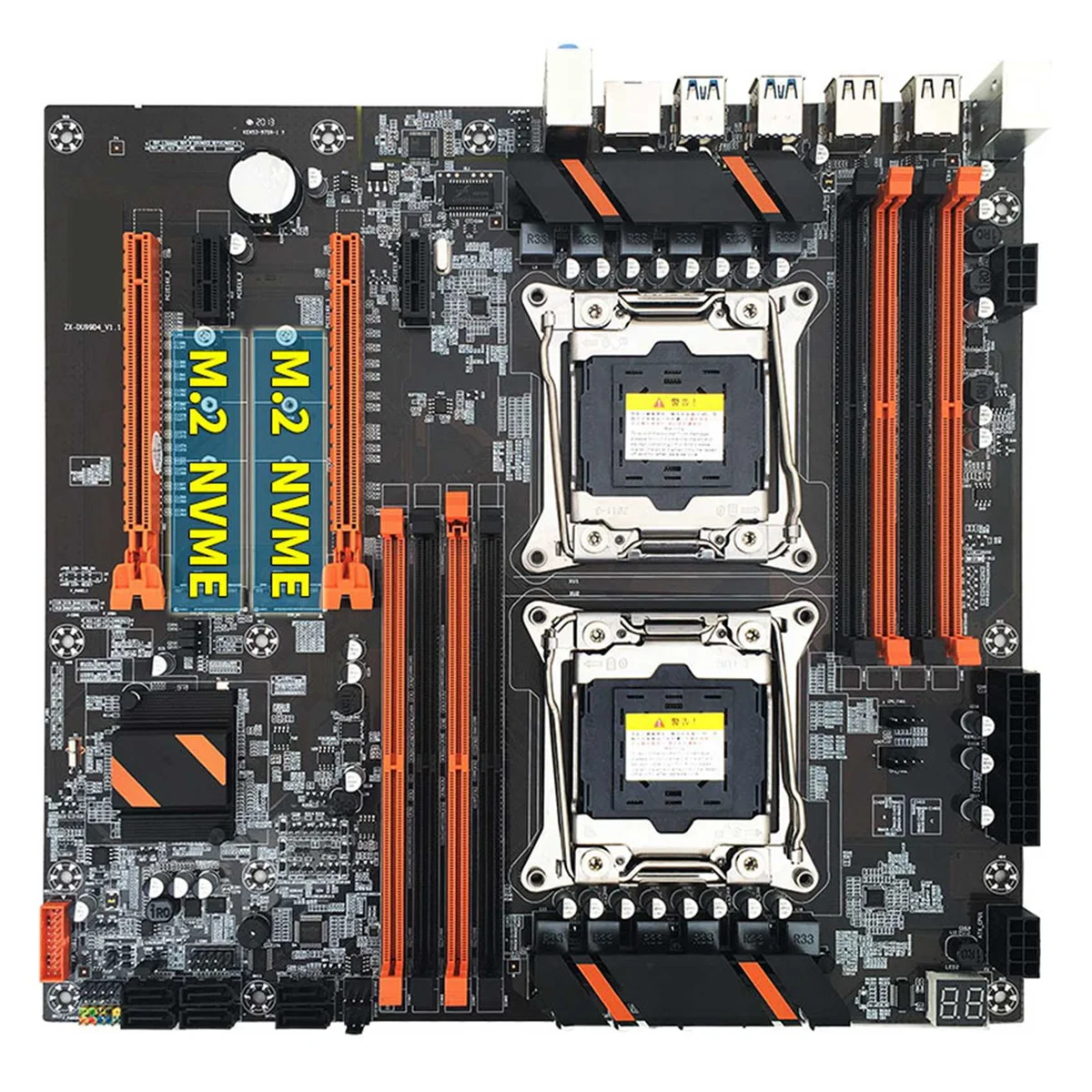 

X99 Dual CPU Motherboard+2XE5 2630 V3 CPU+SATA Cable+Baffle+Thermal Grease LGA 2011 8XDDR4 Slot Support 2011 V3 CPU