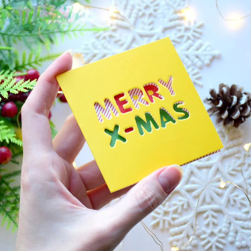 

12cs Mini Cartoon Snowman Santa Claus Christmas Greeting Card with Envelop Merry Christmas Postcard New Year 2023 Gift Card