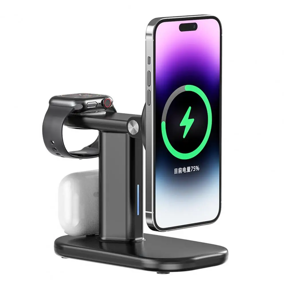 Магнитное беспроводное зарядное устройство 3-в-1 Магнитная поворотная подставка