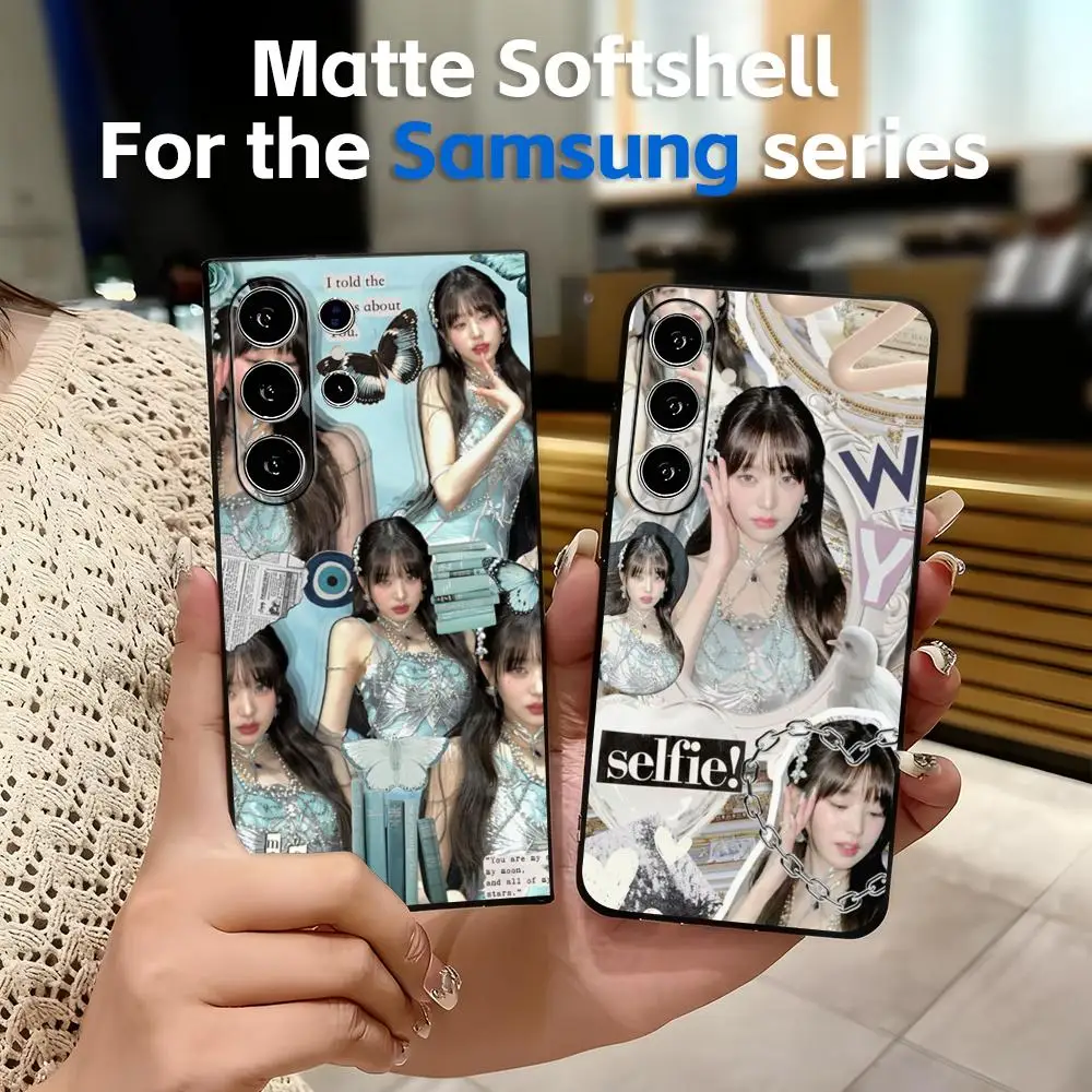 Фото Красота девушки Jang Wonyoung чехол для телефона мягкий черный для Samsung S25 S24 S23 S22 S21 S20 Plus Ultra Note20 №1