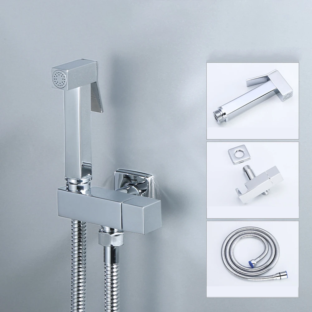 

1 Set Brass Bidet Faucet Single Cold Water Tap Handheld Bidet Spray Shower Set Toilet Shattaf Sprayer Douche Hygienic Shower