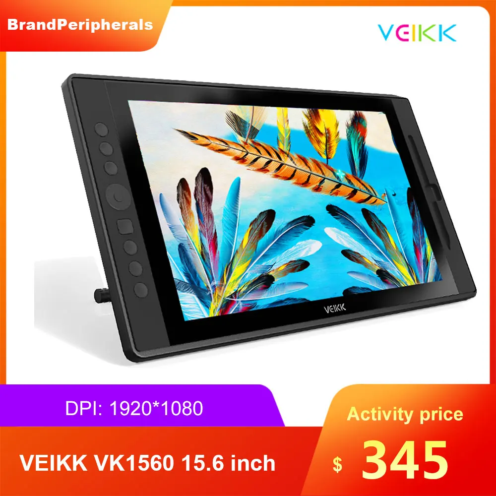 

VEIKK VK1560 15.6 inch Pen Display Professional Drawing Digital Screen with 8 Shortcut Keys 8192 Levels Pressure Sensitivity