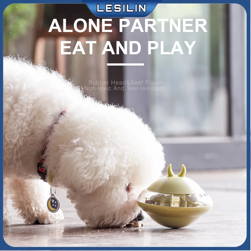 

Pet Leakage Food Ball Interactive Funny Flying Saucer Tumbler Dog Food Ball Toys Resistance To Bite Food Container Pet Feeders