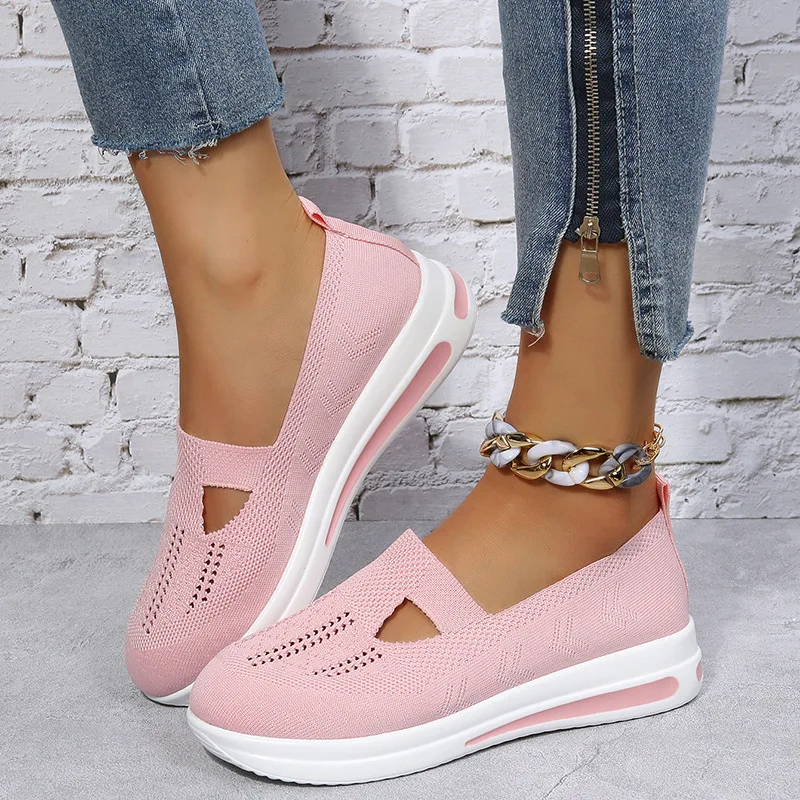 women sports shoes 2022 Spring and autumn mesh fashion casual shoes new thick-soled vulcanized shoes women's shoes plus size 43