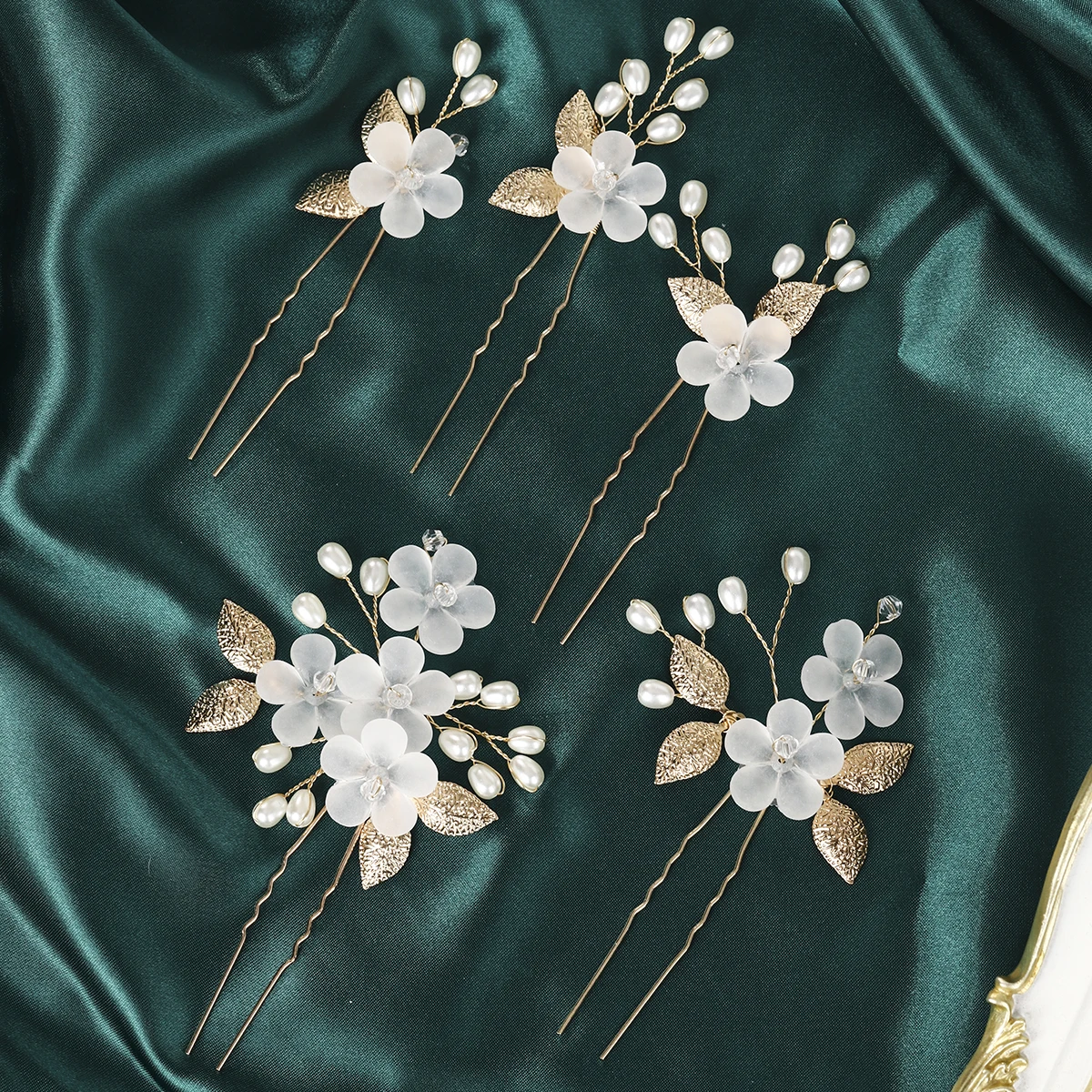 Efily модный набор заколок для волос с кристаллами и цветком Mori 5 шт. заколка