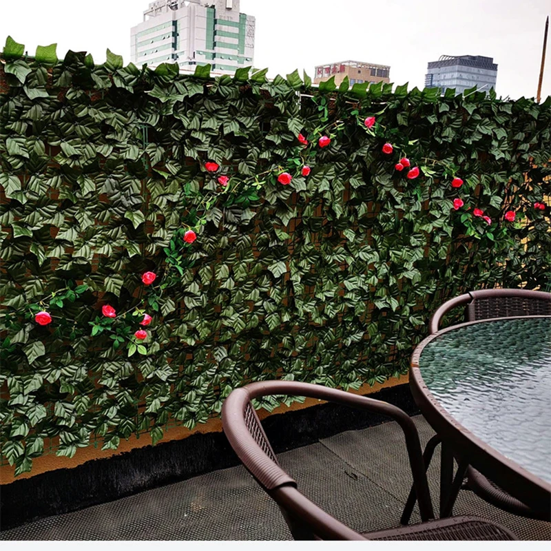 

2023 Artificial Hedge Faux Leaf Fence Panels Privacy Fence Screen Greenery for Home Garden Decor Yard Terrace Patio Shop Decor