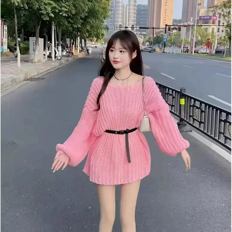 Оригинальные осенне-зимние вязаные свитера 2024 для женщин в Корейском стиле