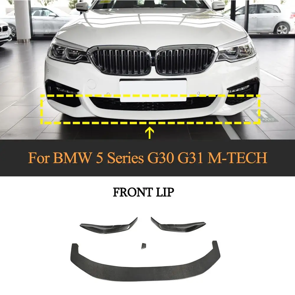 

Разветвители для переднего бампера автомобиля 5 серий для BMW G30 G31 G38 M-Tech M Sport 2017-2020, автомобильный передний бампер из углеродного волокна, спо...