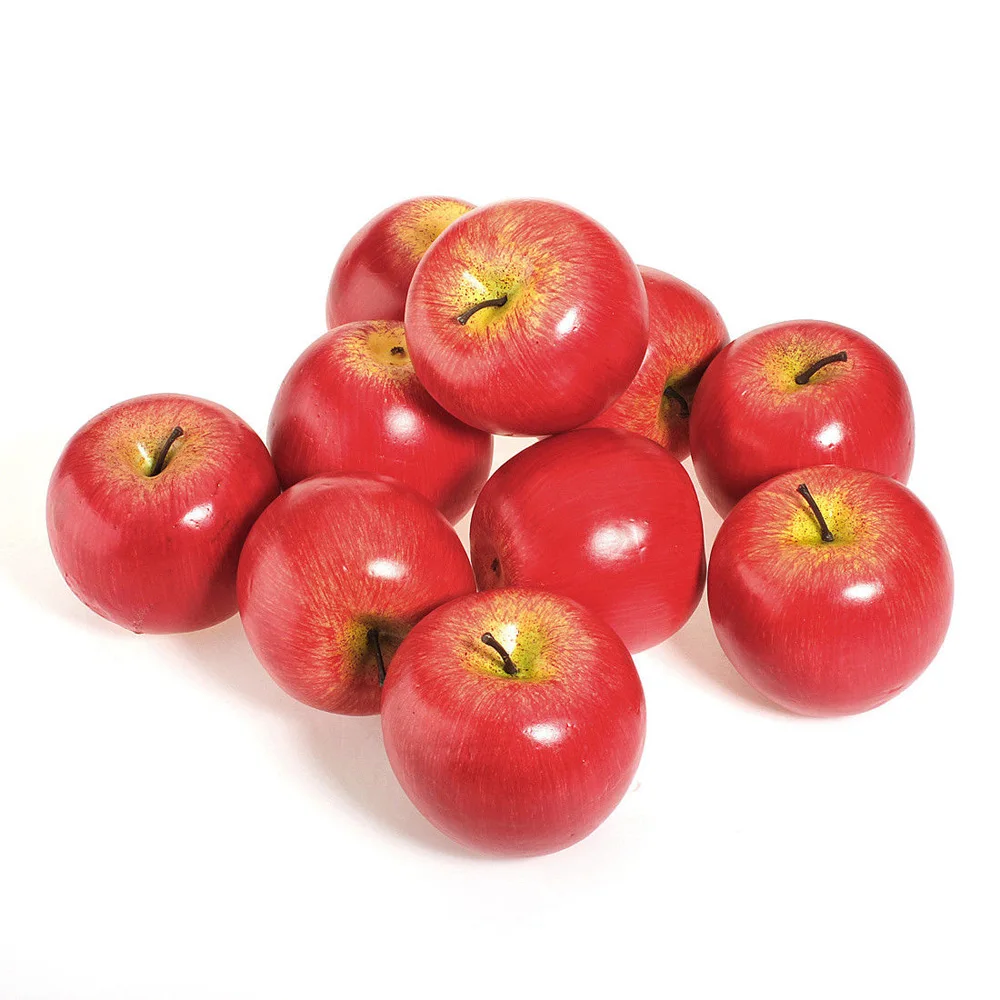 

Decoration Adornment Large Kitchen Christmas Birthday Artificial Apples Wedding Party Ornament 10pcs Fake Fruits