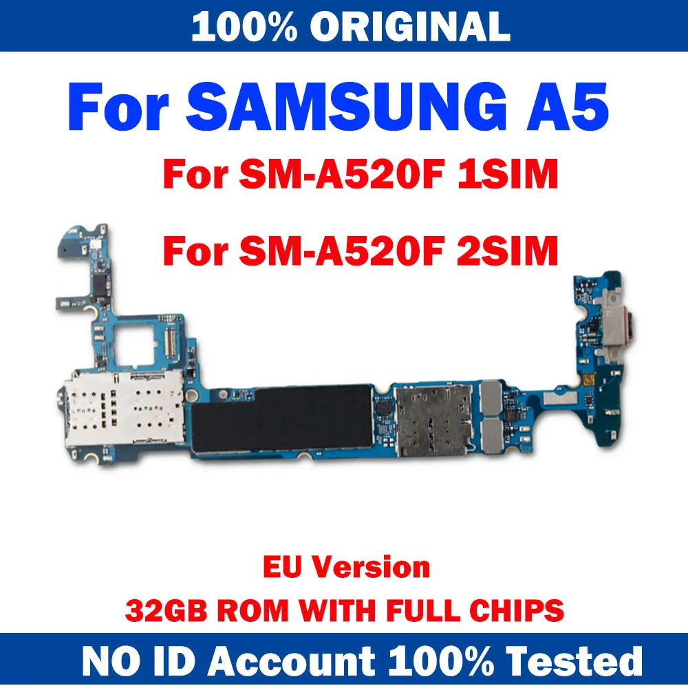 С полными чипами для материнской платы Samsung Galaxy A5 A520F 32 ГБ без идентификационной