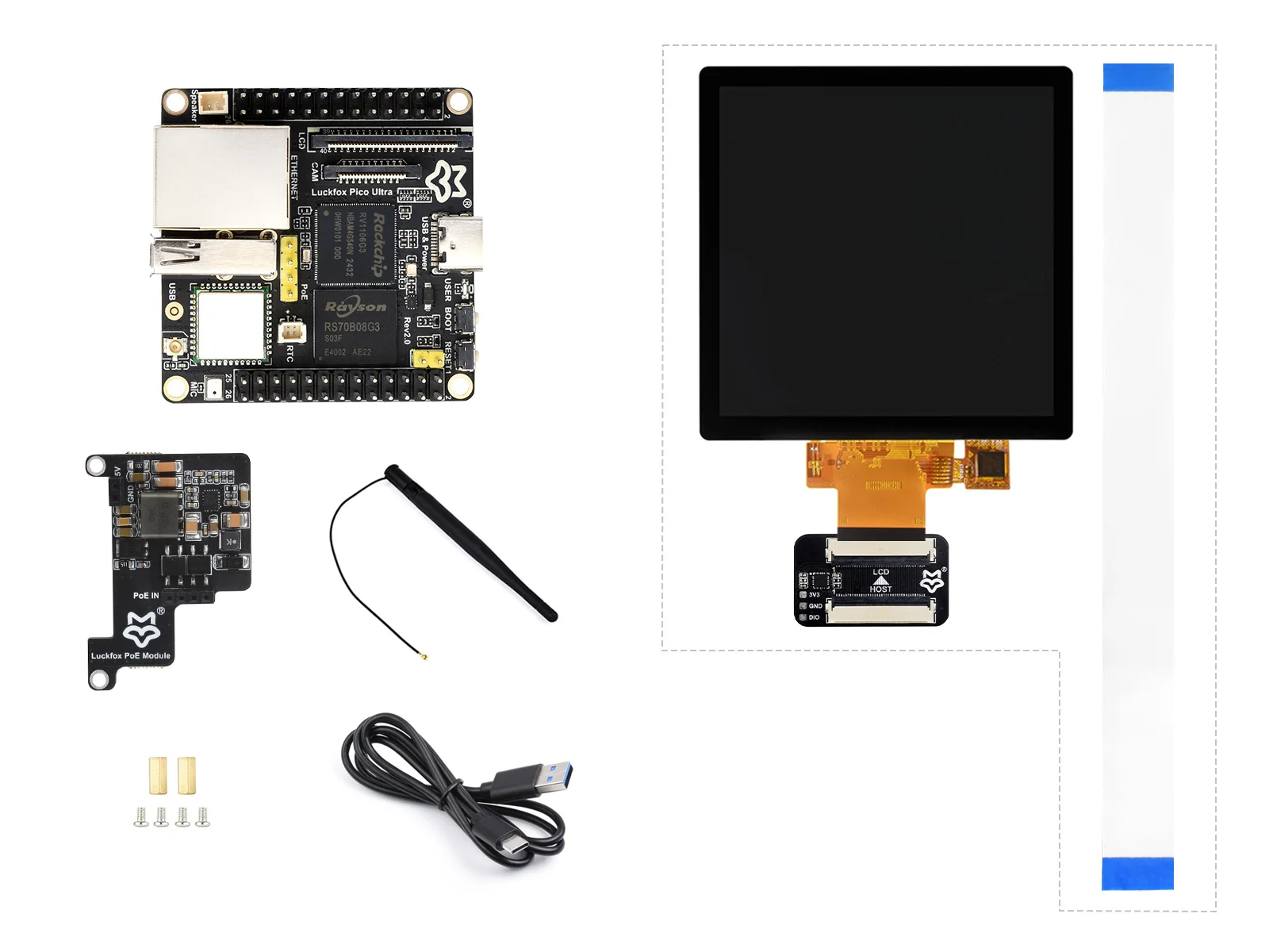 Luckfox Pico Ultra RV1106 Linux Микроплата разработки включает процессоры ARM Cortex-A7/RISC-V MCU/NPU/ISP