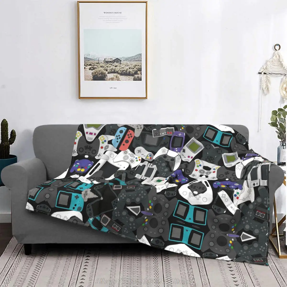 

Gamer Controller All Blankets Video Game Gaming Plush Awesome Warm Throw Blankets for Bedding Lounge Spring/Autumn