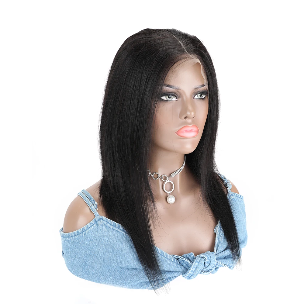 13x4 Straight Lace Front Wig Brazilian Human Hair Lace Frontal Wigs for Women 180% Preplucked with Baby Hair Natural Amplitude