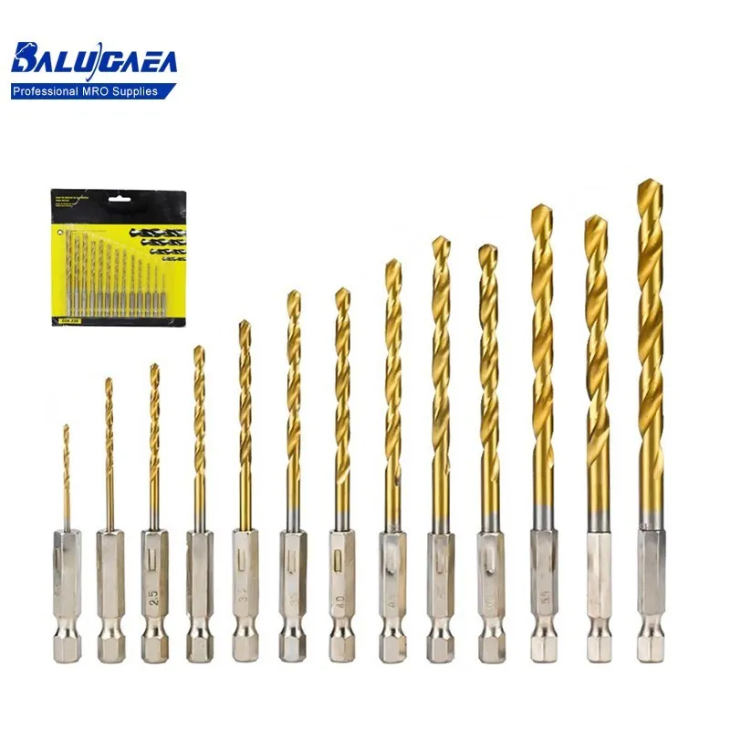 

13 шт. спиральное сверло из быстрорежущей стали с титановым покрытием, шестигранный хвостовик 1,5-6,5 мм, высокоскоростные стальные сверлильны...