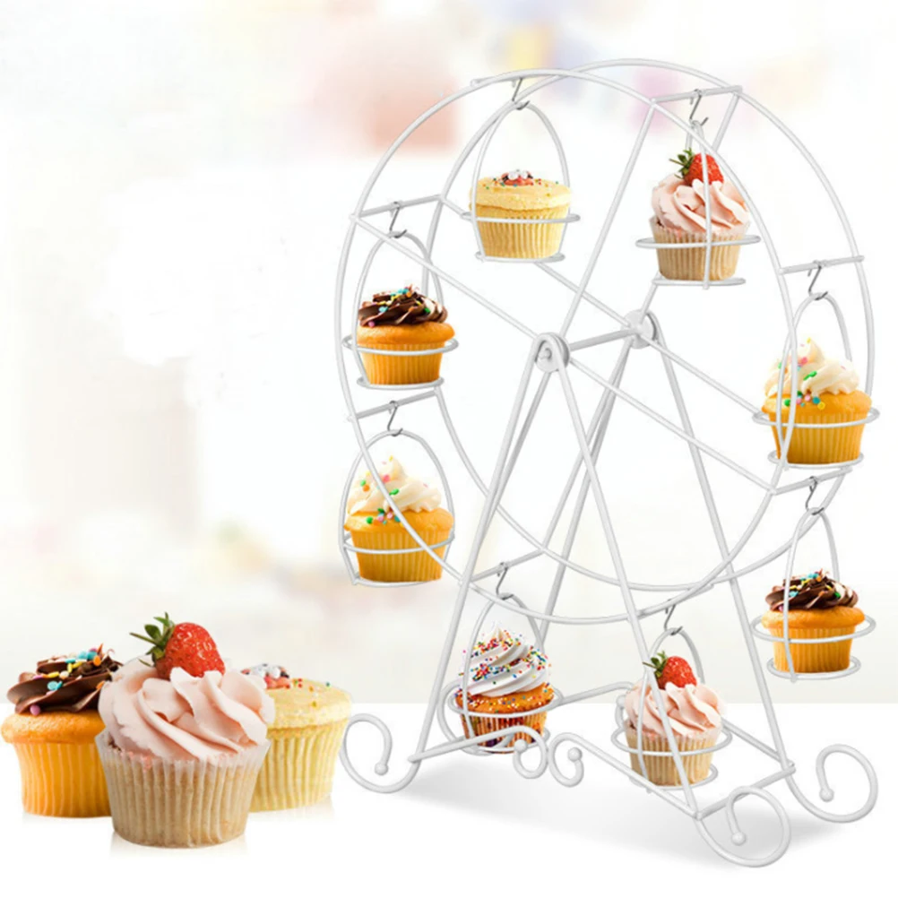 

Ferris Wheel Cupcakes Stands Cupcakes Holders Rack 8 Cups Dessert Serving Tray Wedding Party Furnishing Accessories
