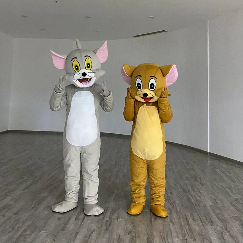 Костюм-талисман Серая кошка и тигр мультяшная кукла аниме персонажи косплей