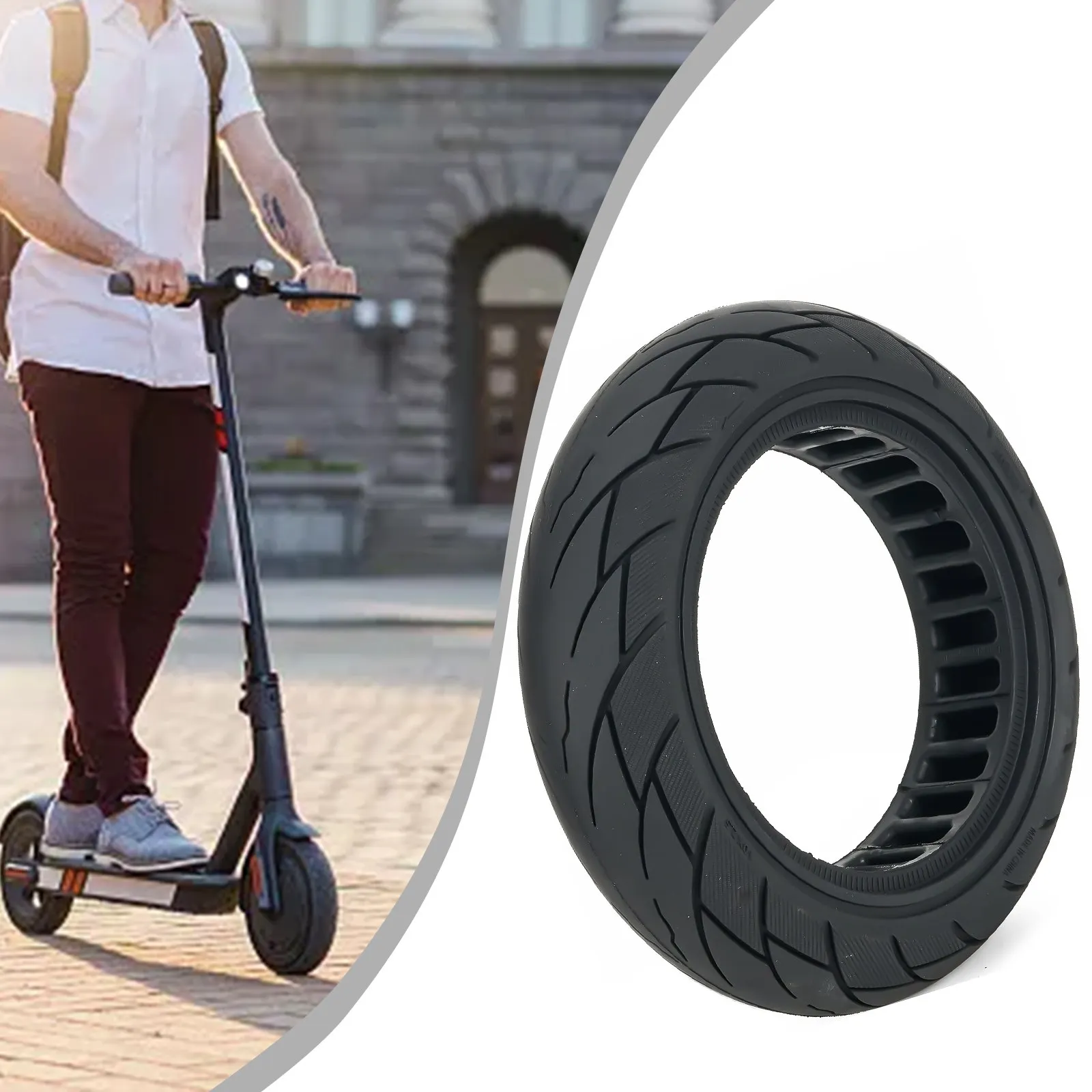 Brandneu Vollgummireifen10 Zoll Gummi Ersatzteile Schwarz Vollgummireifen Zubehör 10x2.50-6.5 60/70-6.5 E-Scooter