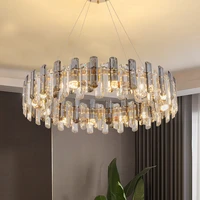 crystal chandelier modern living room bedroom kitchen home decor light gold round led ceiling light restaurant hotel room light