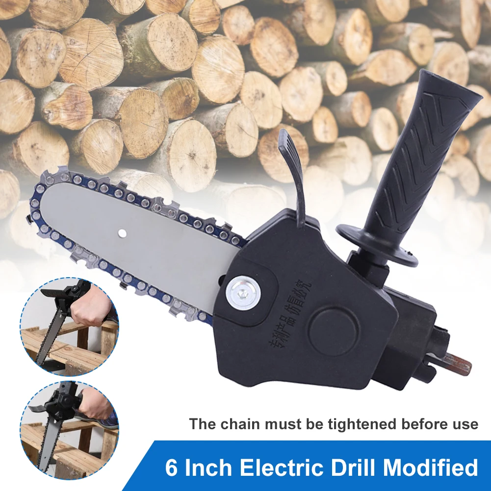 

4 Inch Adapter Converter Electric Drill Modified Electric Chainsaw Power Tool Wood Cutter Machine Attachment Chain Saw Portable