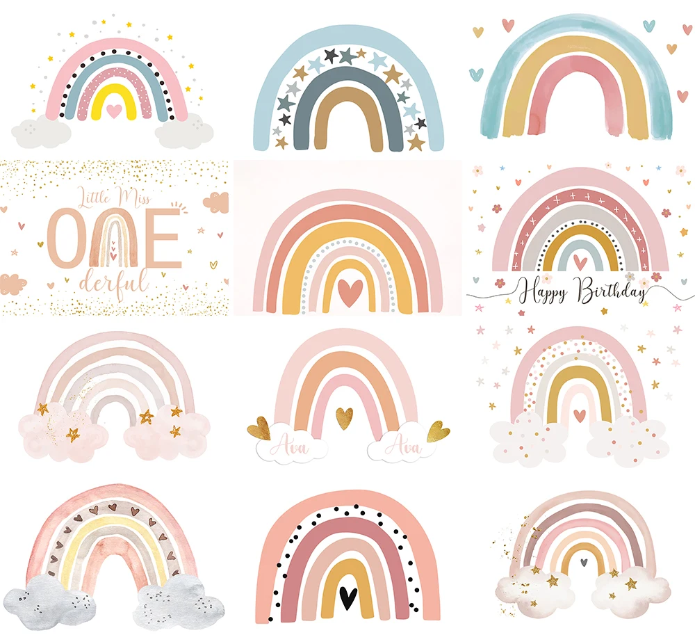 Фотофон Mehofond розовый синий Бохо Радуга для девочек мальчиков день рождения