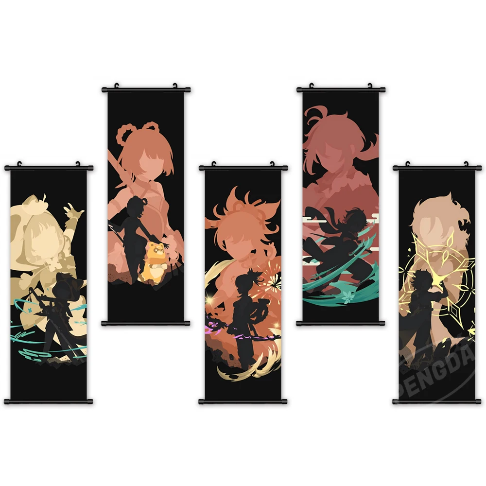 

Canvas Home Decor Pictures Print Original God Poster Wall Art Anime TV Series Plastic Scroll Hanging Painting Bedside Background