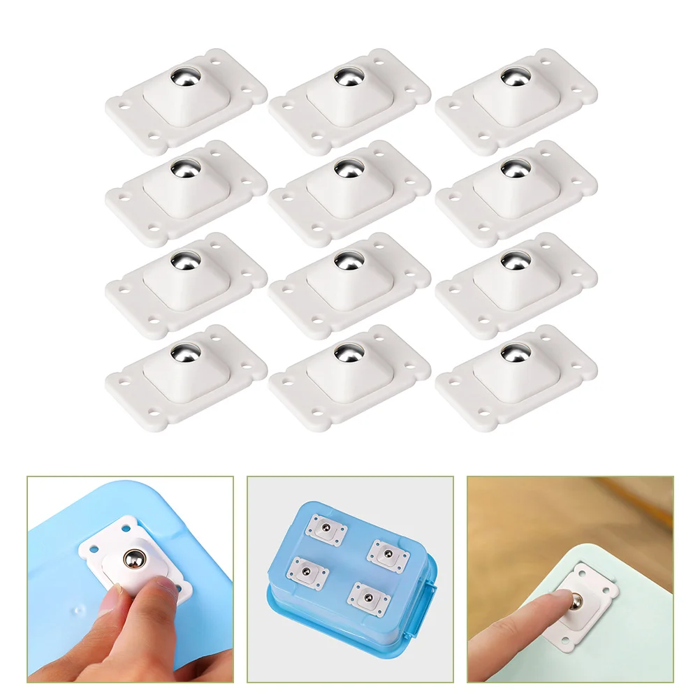 

Caster Wheels Box Storage Pulley Small Adhesive Wheel Sticky Can Trash Cartshopping Casters Swivel Paste Bottom Furniture Boxes