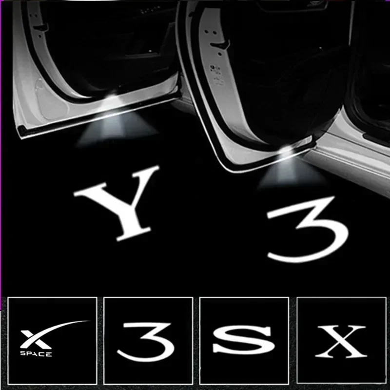 2 шт. светодиодный приветственный свет двери автомобиля для Tesla Model 3/Y лампы