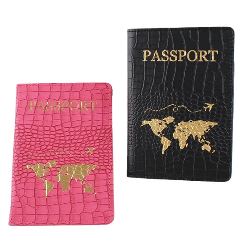 

Lover Couple Passport Cover Crocodile Pattern Fashion Women Men Travel Wedding Passport Credit Card Cover Holder Wallet