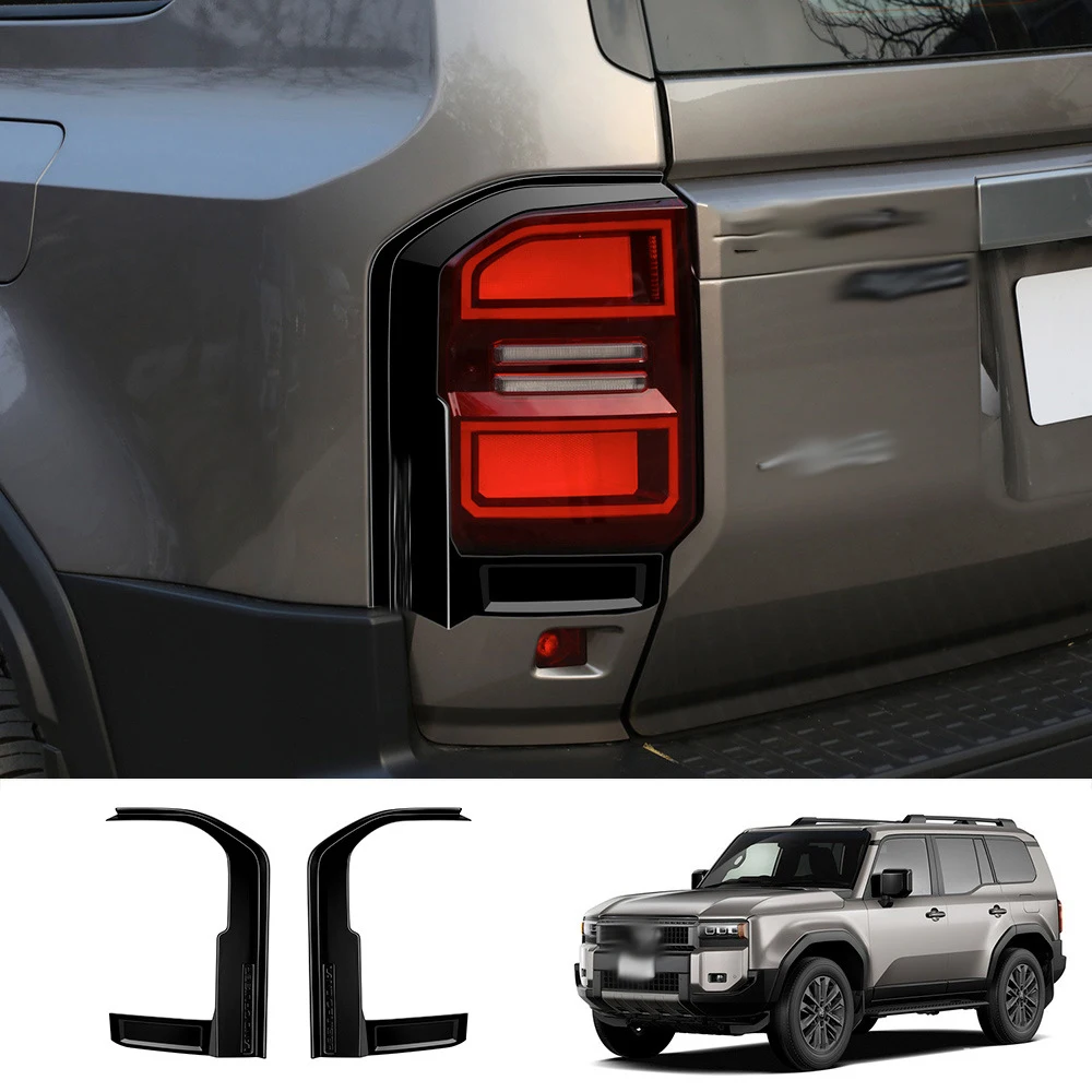 

Для Toyota Land Cruiser 250 Prado LC250 2024 2025 ABS черный задний фонарь, крышка, накладка на задний фонарь, аксессуары для стайлинга автомобилей