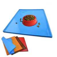 jmt solid color silicone pet food pad waterproof pet mat for dog cat pet bowl drinking mat dog feeding placemat easy washing