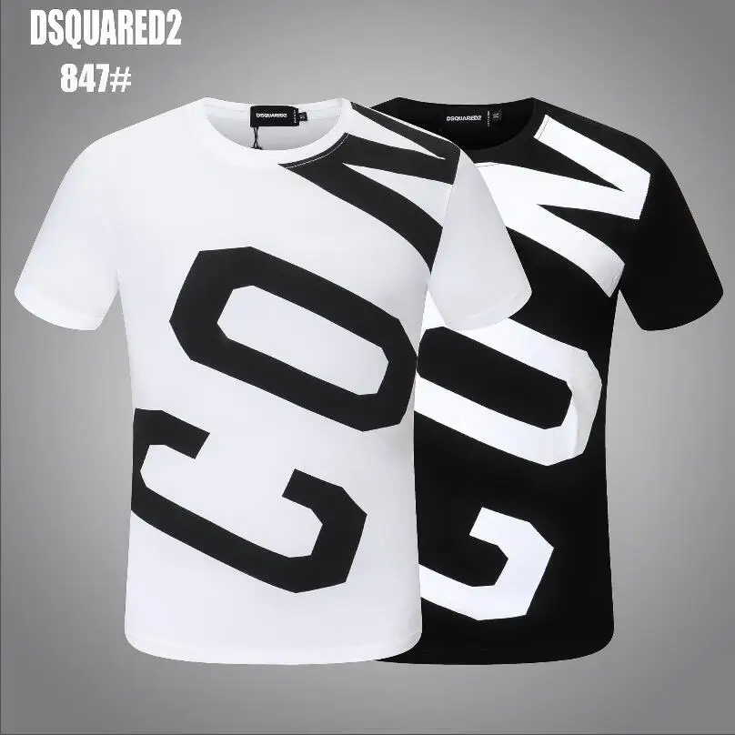 

DSQUARED2 Cotton Letter Short-sleeved T-shirt Top 847#