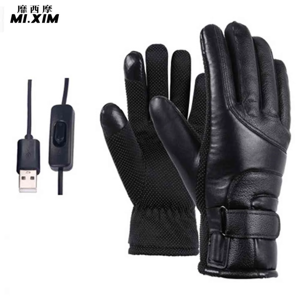 

Men Women Heated Gloves USB Hand Warmer Electric Heating Gloves Winter Windproof Cycling Thermal Touch Screen Motorcycle Gloves