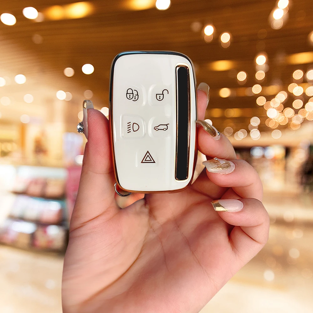 

TPU Car Remote Key Cover Case Holder Keychain For Land Rover Range Rover Sport Discovery 4 Evogue LR4 2010-2015 Keychain