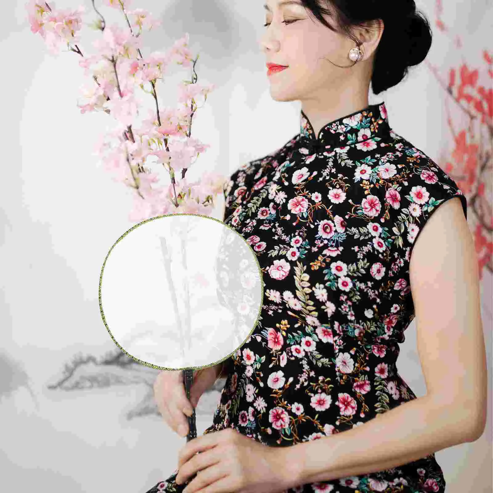 4 шт. круглый веер пустая рука сделай сам деревянная ручка ремесленные веера