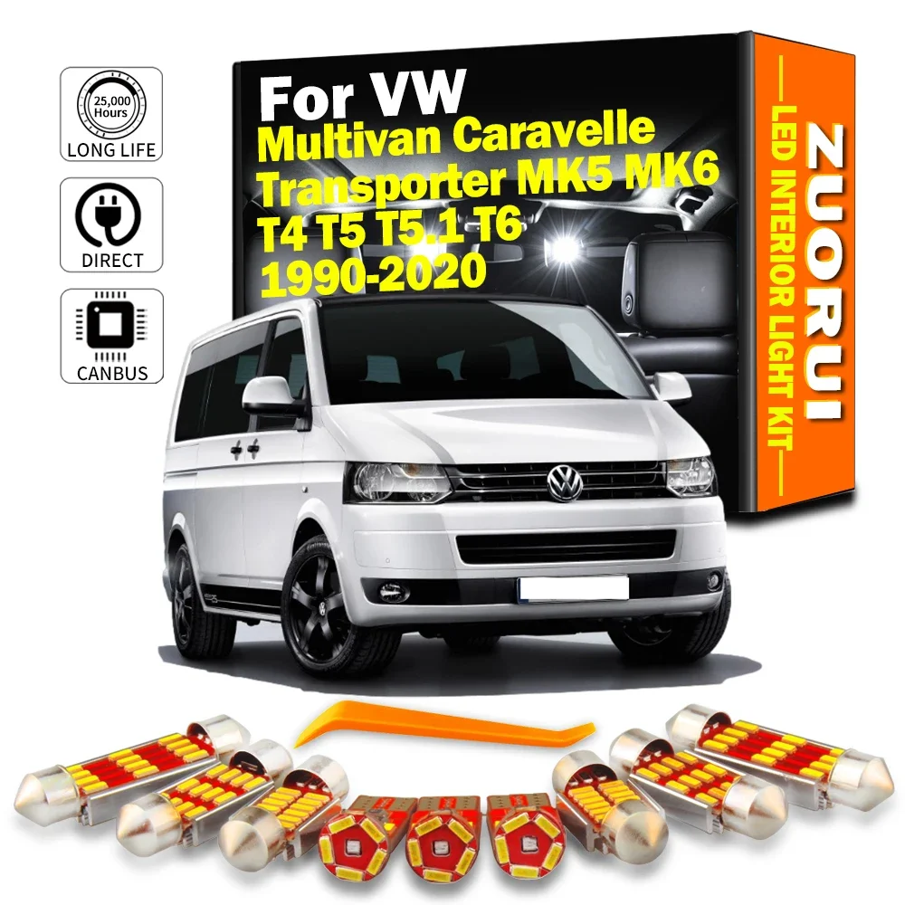 Автомобильные лампы ZUORUI Canbus внутренняя подсветка для Volkswagen VW Caravelle Multivan Transporter MK5