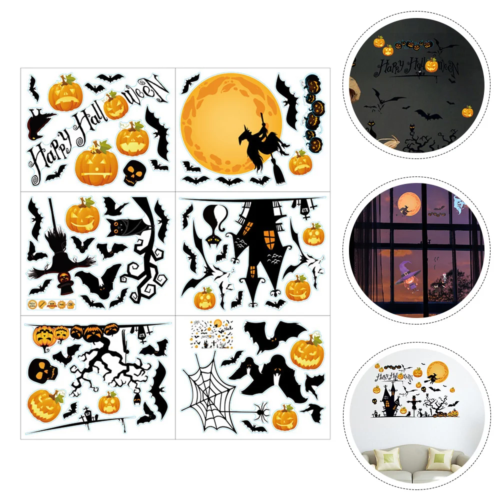 

Window Clings Wall Stickers Sticker Decals Decal Spooky Glass Pumpkinghost Decorations Windows Party Supplies Bat Props Door