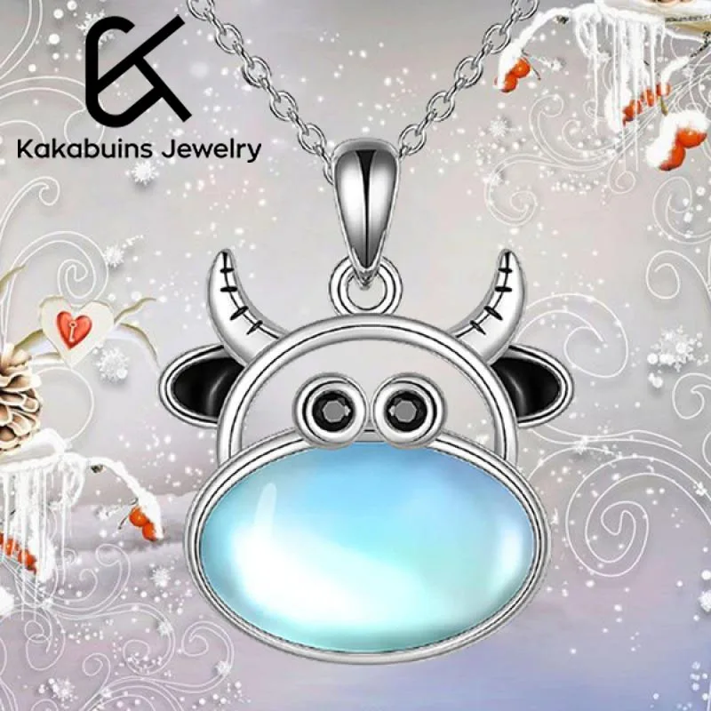 

Cute Animal Bull Pendant Necklace Fashion Lady Necklace Exquisite Blue Mosaic Party Cute Jewelry Necklace Jewelry Accessories