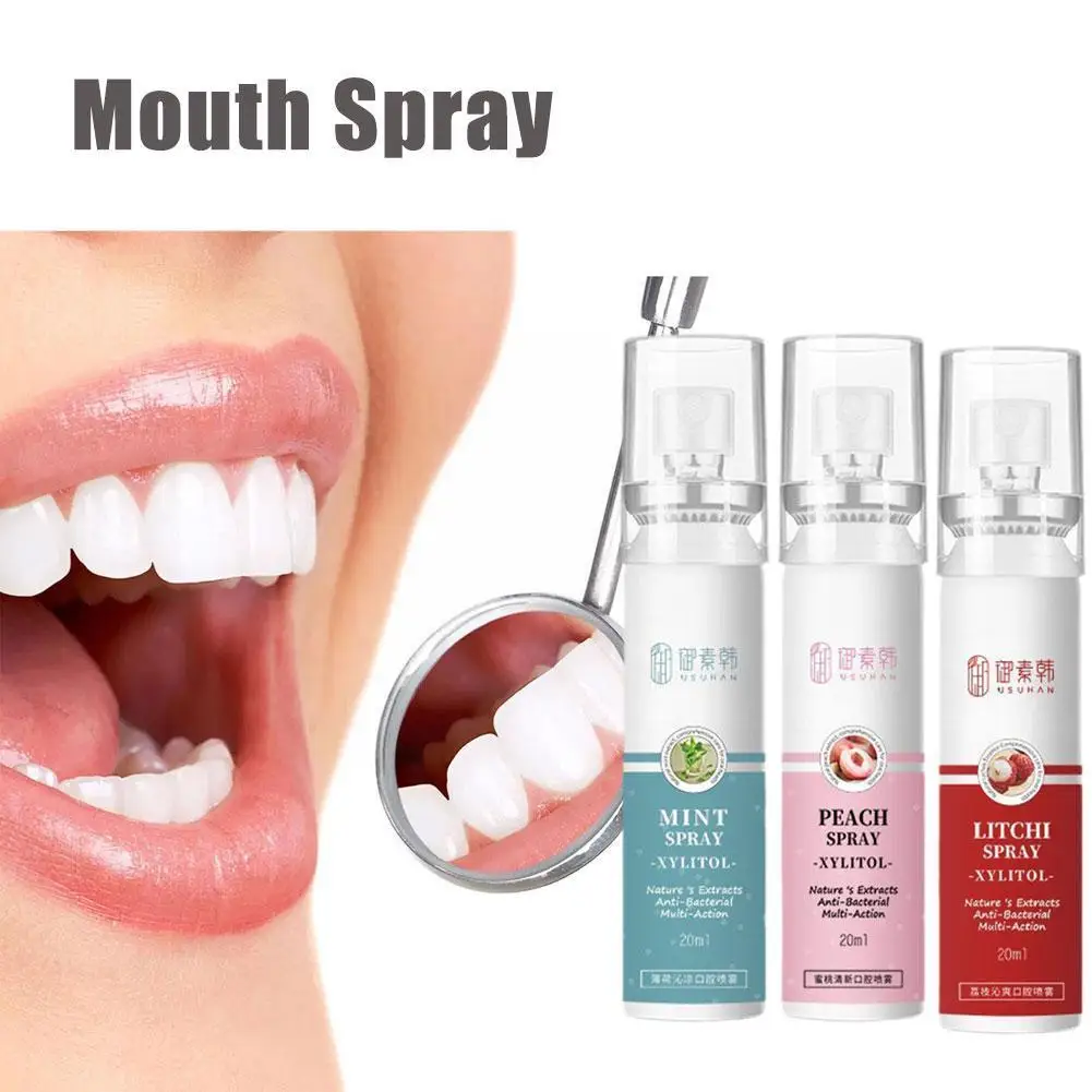 

Sdotter 20ml Fresh Mouth Spray Litchi Peach Flavor Freshener Fragrance Portable Deodorant Mouth Breath Female Spray Spray Persis