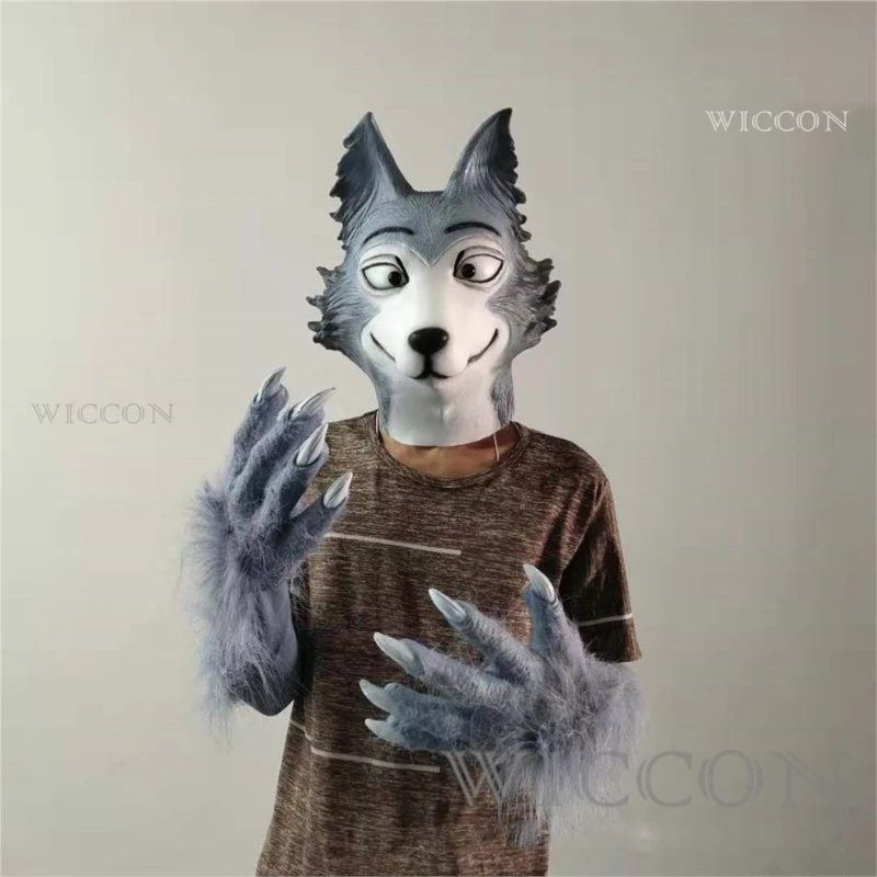 Аниме Legoshi Beastars Косплей Волчья Маска Животное латексные искусственные перчатки