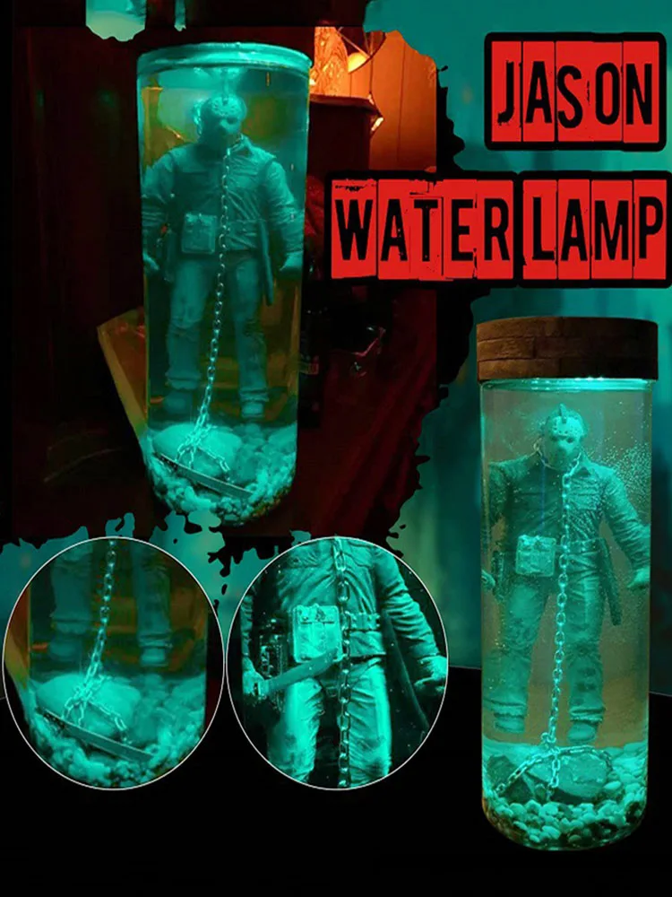 

Figurine Horror Lamp Collector Water Lamp Part 6 Jason Water Lamps Halloween Resin Home Decoration Scary Resin Night Light Decor