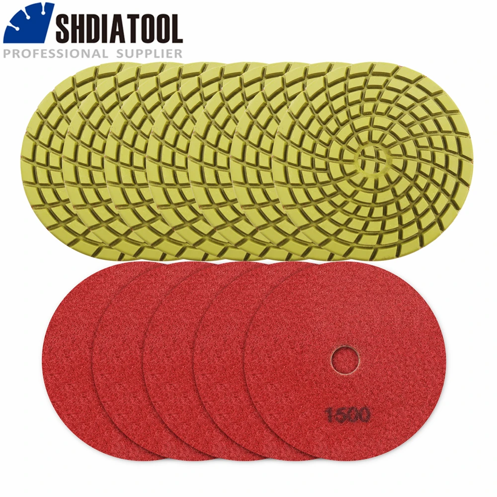 Shdiatool 12 Stücke 4Inch Diamant Harz Bond Beton Polieren Pads #1500 Erneuern Schleif Scheiben