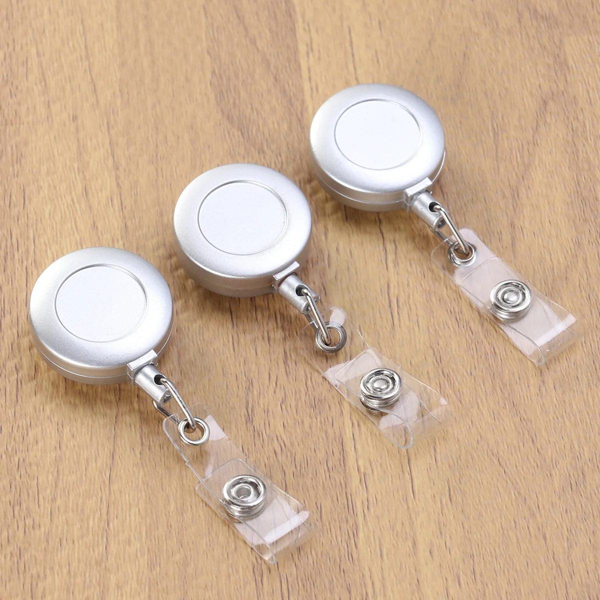 

3PCS Retractable Badge Holder Heavy Duty Silver ID Badge Holder Reel Clip for Men Women Nurse Officer