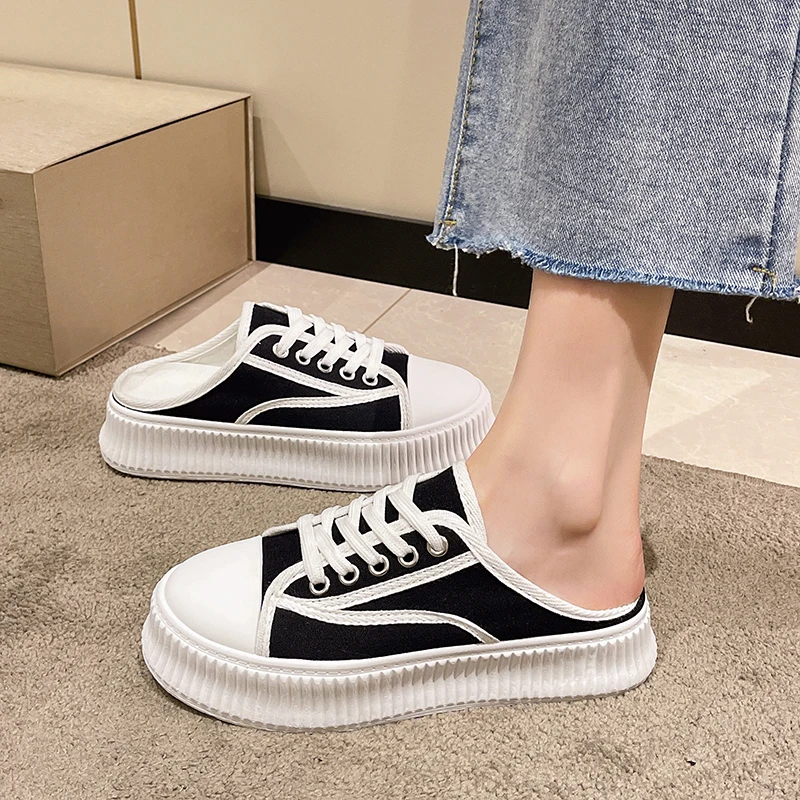 

Мюли женские на среднем каблуке, туфли на плоской подошве, 2022