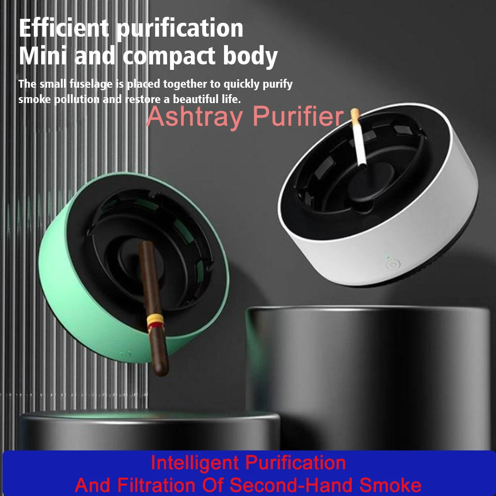 

Smokeless Ashtray Negative Ion Air Purifier Smoke Grabber Air Freshener Ash Tray Purifiers For Cigarette Smoker Home Office Car