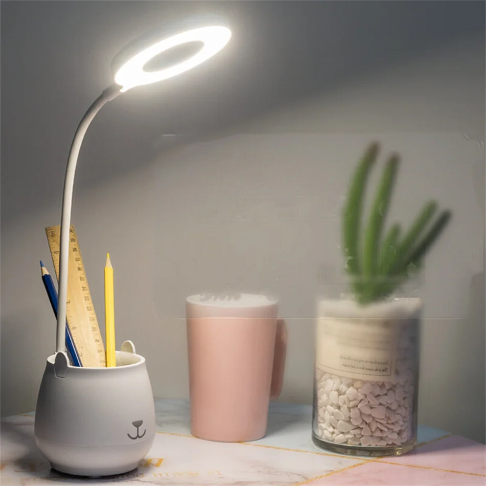 

LED Table Lamp Eyes Protection Touch Dimmable Light Student Dormitory Bedroom Reading USB Rechargable Desk Lamp Special Gift