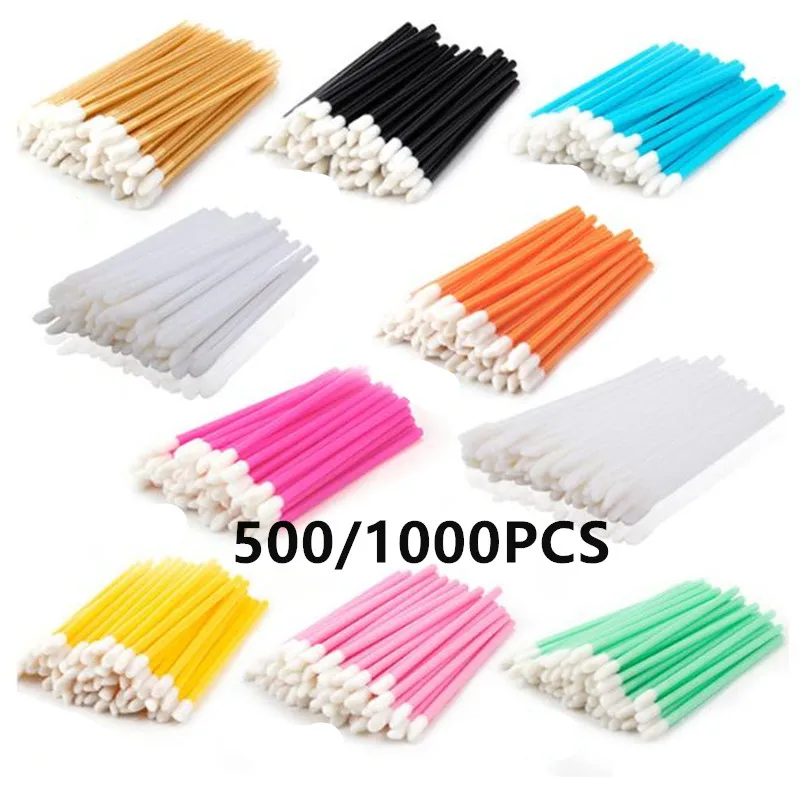 

500/1000PCS Disposable Lip Brush Lip Wands Applicators Lipstick Brush Lip Gloss Applicator Wands Eyelash Brush Makeup Tool 2#